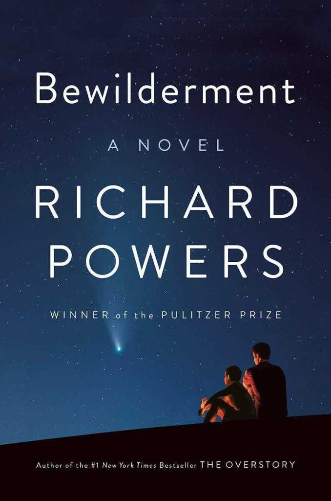 Cover of Bewilderment showing a man and his son looking at the night sky.