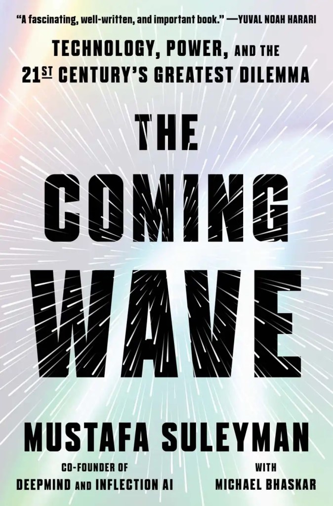 Cover of The Coming Wave showing a starburst in rainbow colors. 