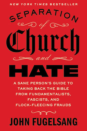 Cover of Separation of Church and Hate showing the title on a red background. 